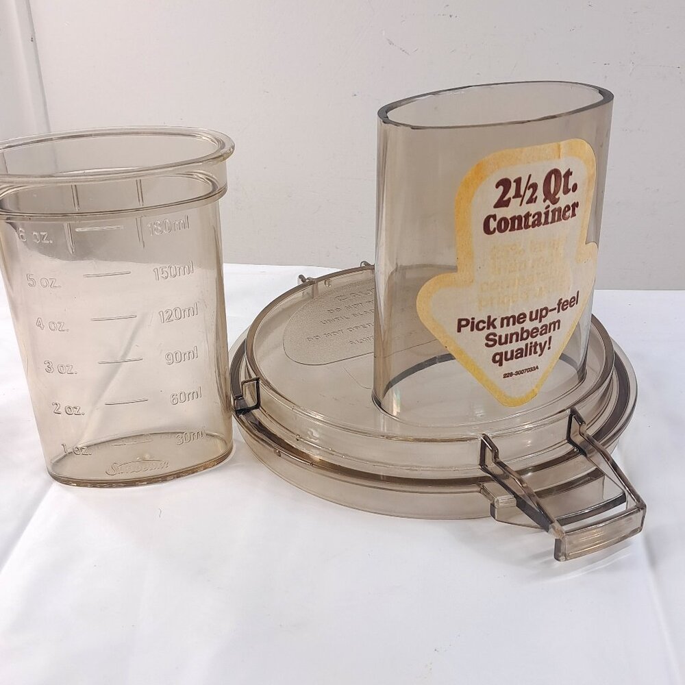 Sunbeam Le Chef Food Processor 14-11 work bowl lid & pusher replacement Part